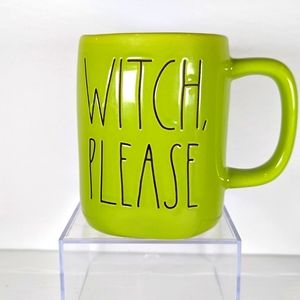 Rae Dunn By Magenta "WITCH PLEASE" Green Mug Coffee Tea HTF NWOT